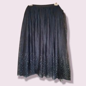 BLACK SHEER A-LINE SKIRT